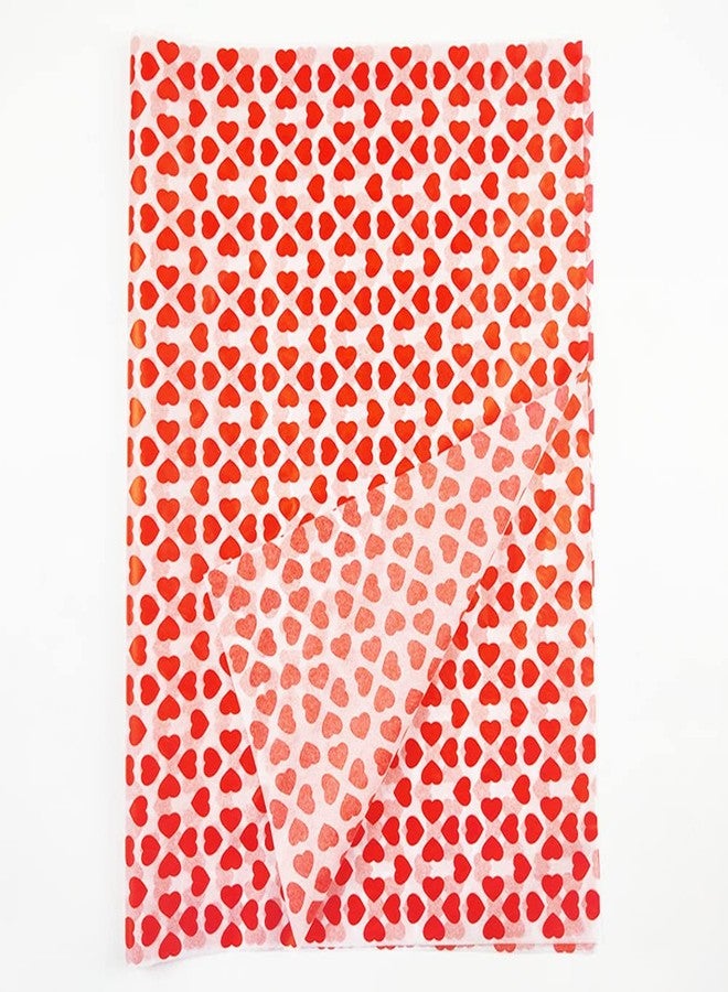 MORANTI 25 Sheets Red Heart Bulk Tissue Paper Gift Wrap 19.7 x 27.5 Inch Gift Bags Decor Tissue Paper for Valentine's Day Wedding Bridal Showers Party - Image 1